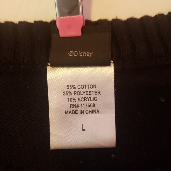 DISNEY Mickey Mouse Black Christmas Oversized Sweater Size Large - Picture 4 of 6